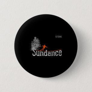 1980s Style Sundance Utah Vintage Skiing 6 Cm Round Badge