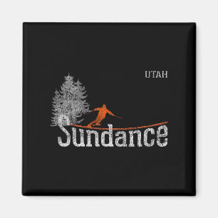 1980s Style Sundance Utah Vintage Skiing Magnet
