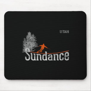 1980s Style Sundance Utah Vintage Skiing  Mouse Pad