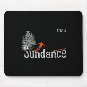 1980s Style Sundance Utah Vintage Skiing  Mouse Pad