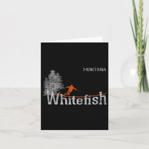 1980s Style Whitefish Montana Vintage Skiing Card