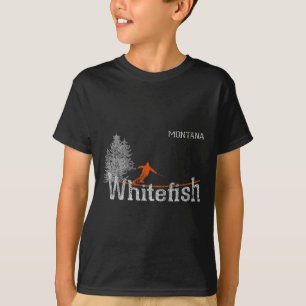 1980s Style Whitefish Montana Vintage Skiing T-Shirt