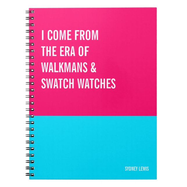 1980s Theme Funny Notebook, Walkman & Swatch Watch Notebook (Front)