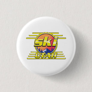 1980s Utah Ski logo 3 Cm Round Badge