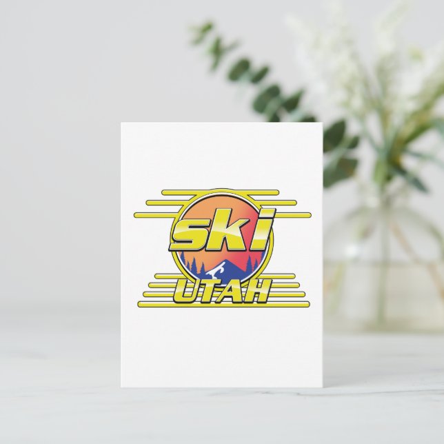 1980s Utah Ski logo Postcard (Standing Front)