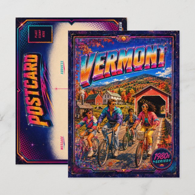 1980s Vermont Postcard 80s Retro (Front/Back)