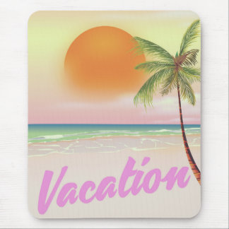 1980s vintage Vacation beach poster Mouse Pad