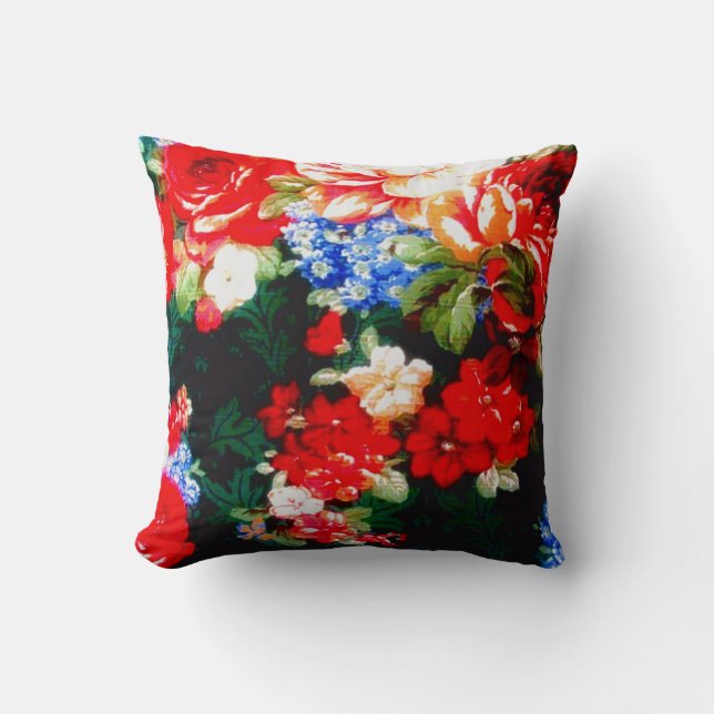 1980's Winter Floral Cushion (Front)