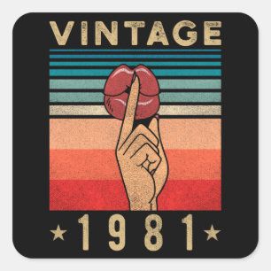 1981 Birthday Gift Retro Woman Square Sticker