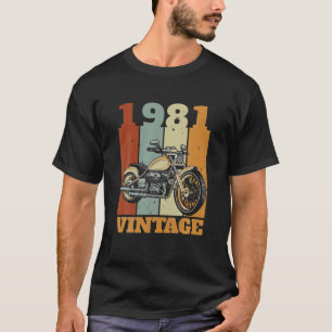 1981 Born Vintage Motorcycle Gift Biker Motorcycli T-Shirt