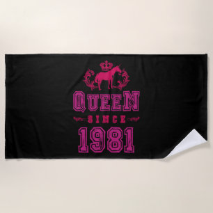 1981 Queen Unicorn Beach Towel