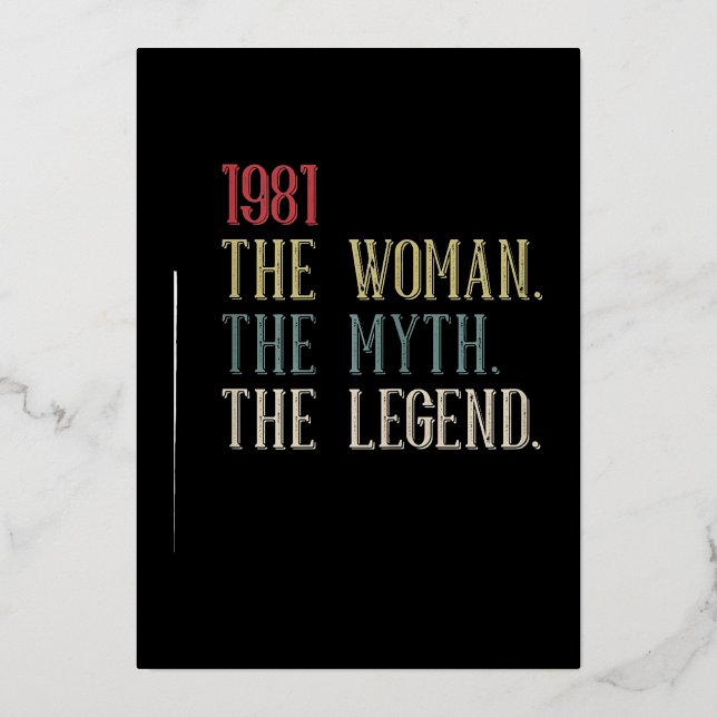 1981 Woman Myth Legend Retro Foil Holiday Card (Front)