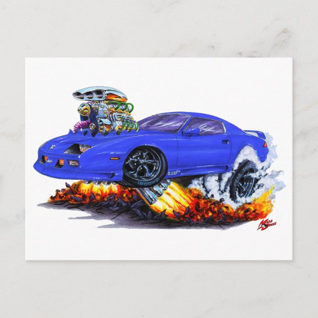 1982-92 Camaro Blue Car Postcard (Front)