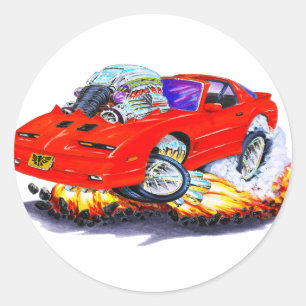1982-92 Trans Am Red Car Classic Round Sticker