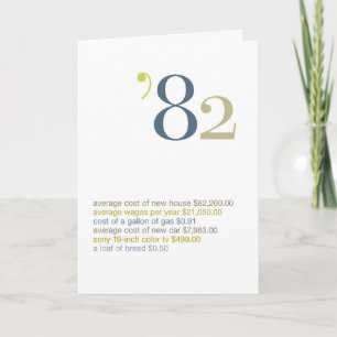 1982 Birthday Fun Facts Card