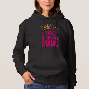 1982 Birthday Squad Crown Anniversary 40th Party Hoodie