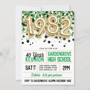 1982 High School College Reunion Invitation