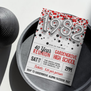 1982 High School College Reunion Invitation