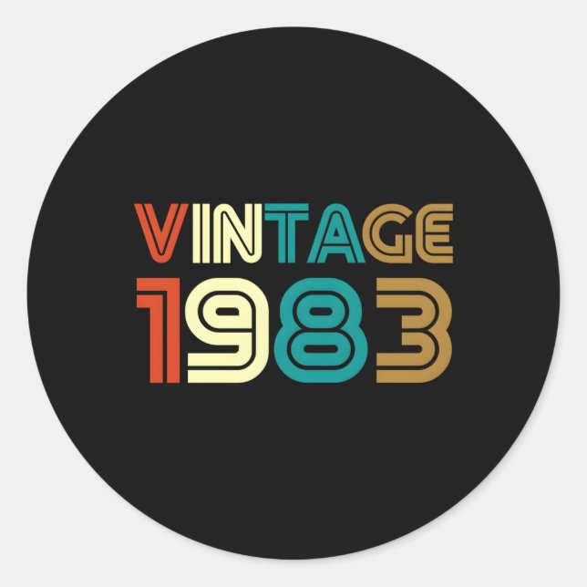 1983 40Th Classic Round Sticker (Front)