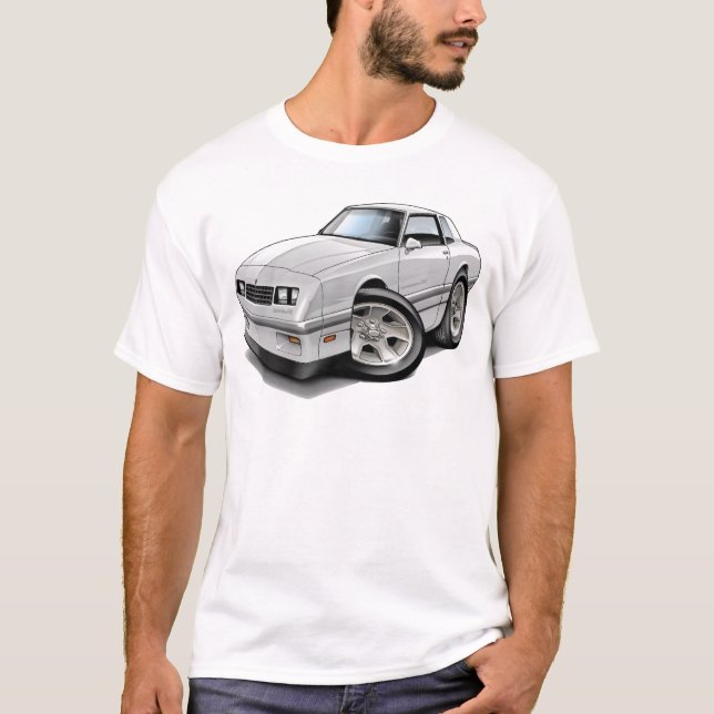 1983-88 Monte Carlo White-Grey Car T-Shirt (Front)