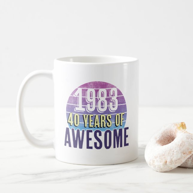 1983 Forty Years of Awesome Coffee Mug (With Donut)