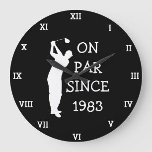 1983 Golfer Birthday 40th funny Seventy Par Large Clock