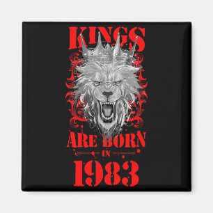 1983 Lion Born King Crown Birthday Quote Magnet