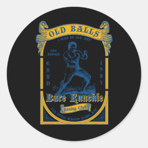 1983 Old Club 40 Birthday Vintage Bare Knuckle Box Classic Round Sticker