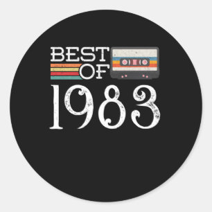 1983 Vintage 37 th Birthday Anniversary Gift Classic Round Sticker