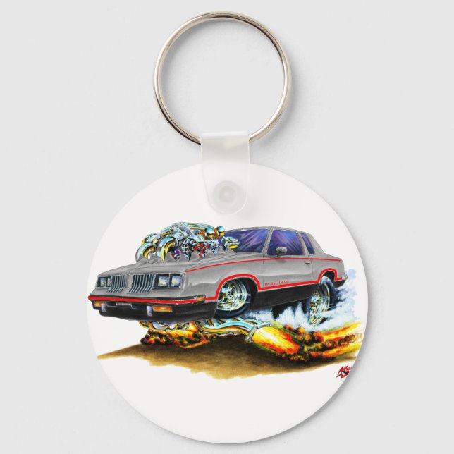 1984-88 Hurst Olds Grey-Black Car Key Ring (Front)