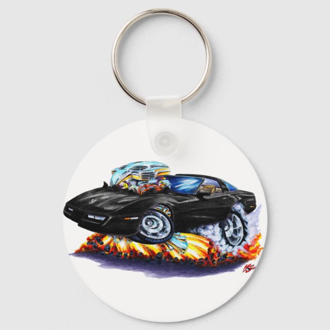 1984-93 Corvette Black Car Key Ring (Front)