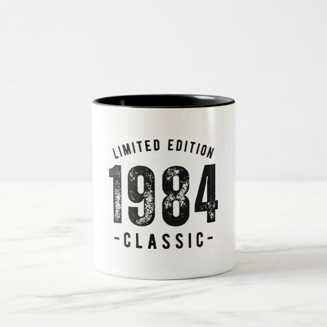 1984 Classic Birth Year Two-Tone Coffee Mug (Center)