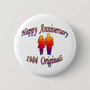 1984 Couple 6 Cm Round Badge