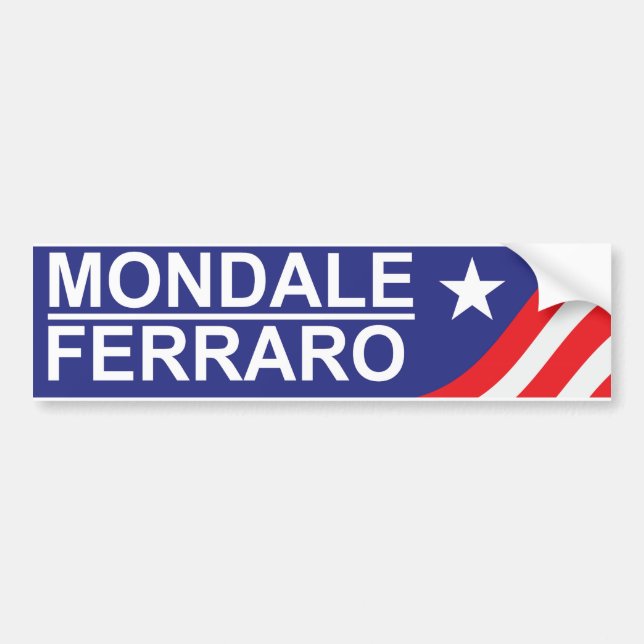 1984 Mondale Ferraro Campaign Bumper Sticker (Front)