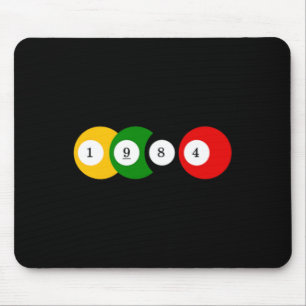 1984 Pool Ball Billiards Vintage Colour Year Desig Mouse Pad