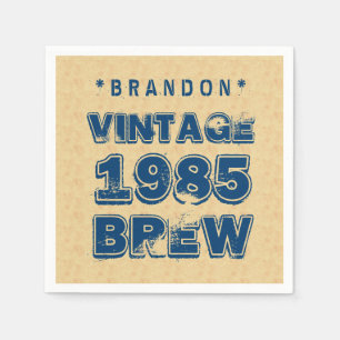 1985 30th or Any Birthday VINTAGE BREW Gold J30 Napkin