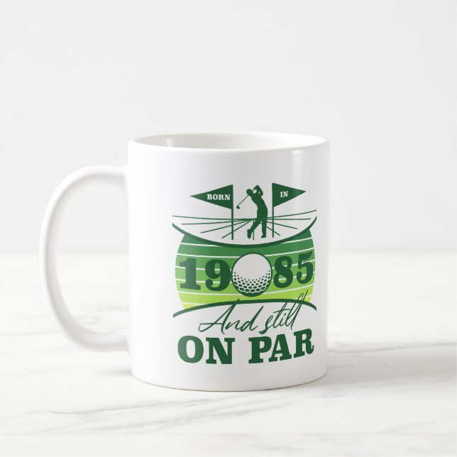 1985 40th Birthday Golf Humour Coffee Mug (Left)