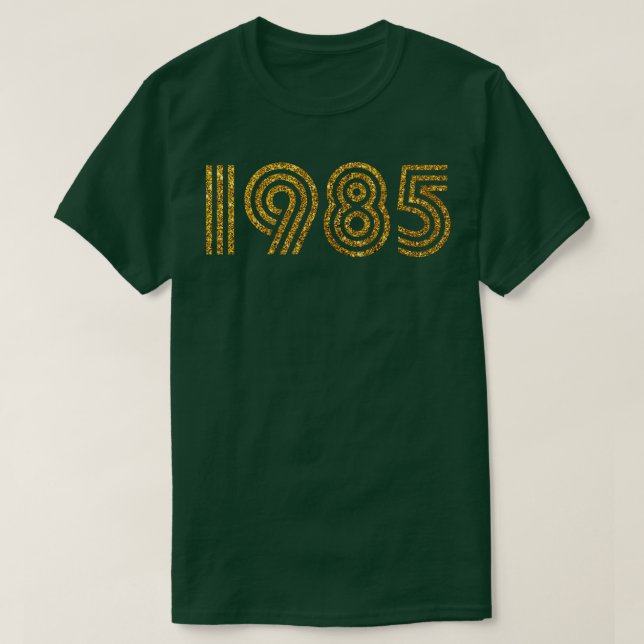 1985 Birth Year Glitter Effect T-Shirt (Design Front)