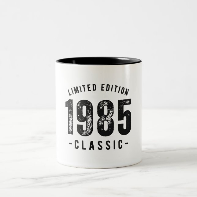 1985 Classic Birth Year Two-Tone Coffee Mug (Center)