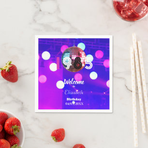 1985 Disco Ball 40th Birthday Party Invitation Napkin