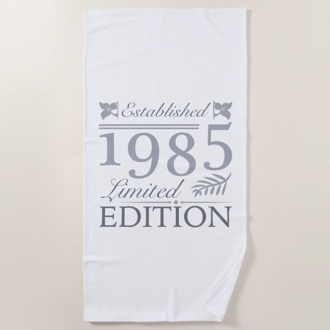1985 Limited Edition 40th Birthday Beach Towel (Front)