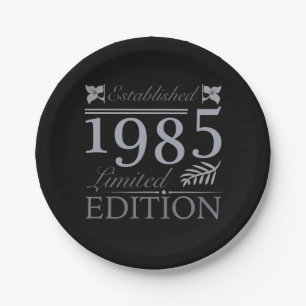 1985 Limited Edition 40th Birthday Paper Plate