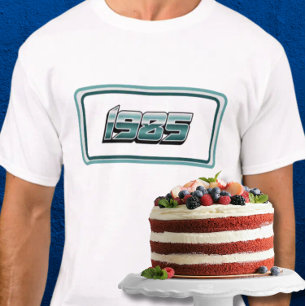 1985 Retro Stripe Teal  T-Shirt