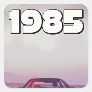 1985 vintage supercar poster square sticker