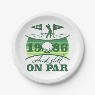 1986 40th Birthday Golf Lovers Paper Plate