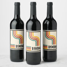 1986 40th Birthday Retro Stripe Vintage