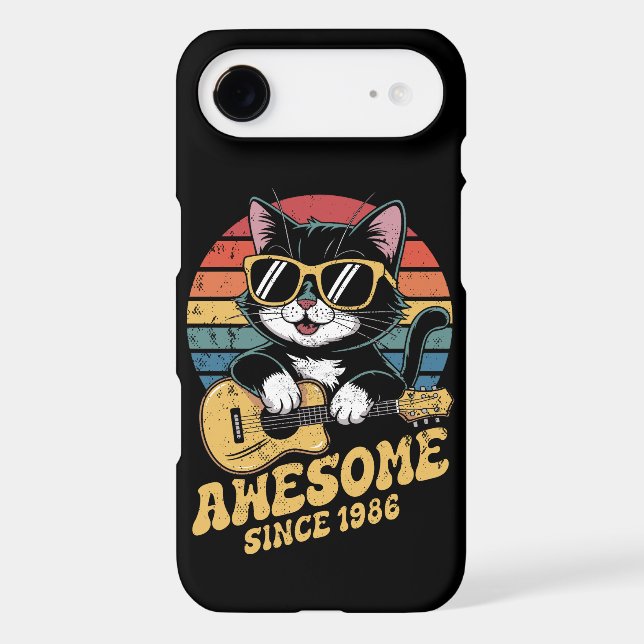 1986 Birthday Retro Cat Lover Ukulele 40th Bday (Back)