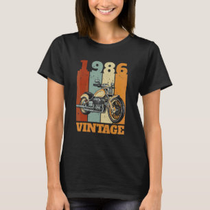 1986 Born Vintage Motorcycle Biker Motorcyclist T-Shirt