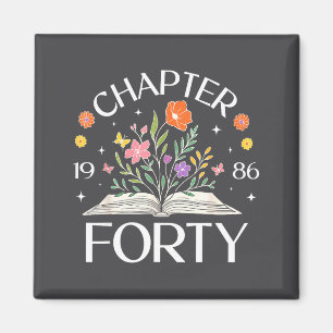 1986 Chapter Forty 40th Birthday Wildflower Book 4 Magnet