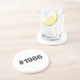 1986 Hashtag 39 Birthday Anniversary Coaster